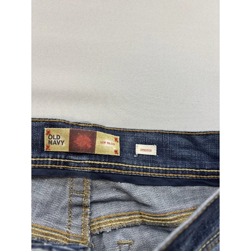 Old Navy Womens Size 10 Low Rise Stretch Capri Jeans Blue Cuffed Crop Denim